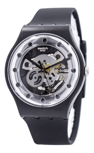 Reloj Swatch Suoz147  Unisex Negro Blanco Maquinaria Visible