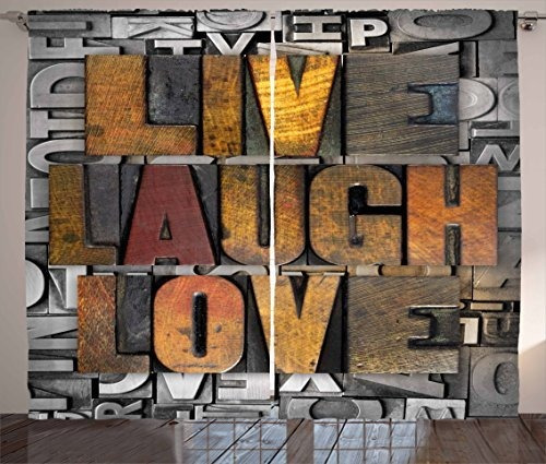 Ambesonne Live Laugh Love Cortinas, Que Dicen Promover Los V