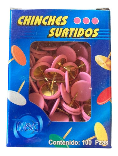 Imagen 1 de 1 de Chinches Ó Tachuelas En Cajitas Unicolor Combo Ó Pack