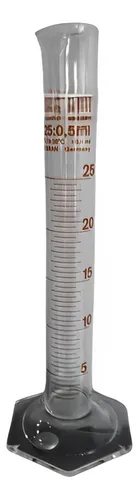 Probeta Graduada En Vidrio Base Hexagonal Vidrio 25 Ml Impor