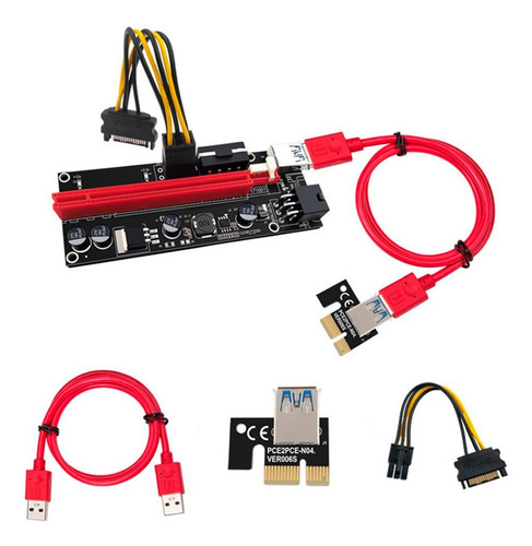 Riser Pcie Pci 16x A 1x 009s Usb 3.0 60 cm Rig Crypto Mining Color Black