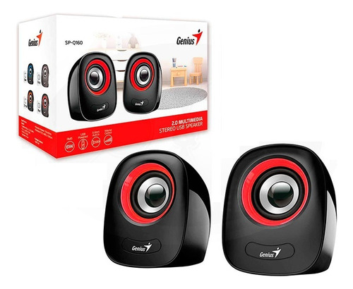 Parlante Genius Sp-q160 Usb Power 6w Rms Rojo