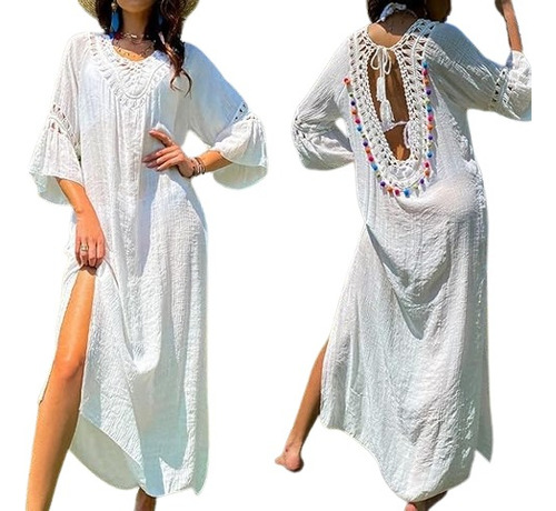 Salida De Playa  Vestido Playero Kimono Ropa Playa Pareo