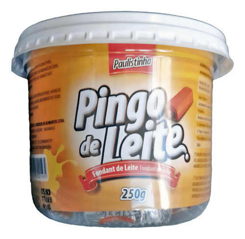 Pingo De Leite Pote 250g C/ 25 Unid Paulistinha Doce Atacado