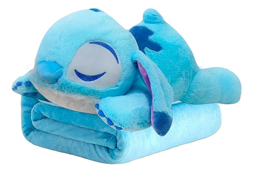 3 En 1 Cobija Peluche Stitch Manta Termica Cojin Infantil