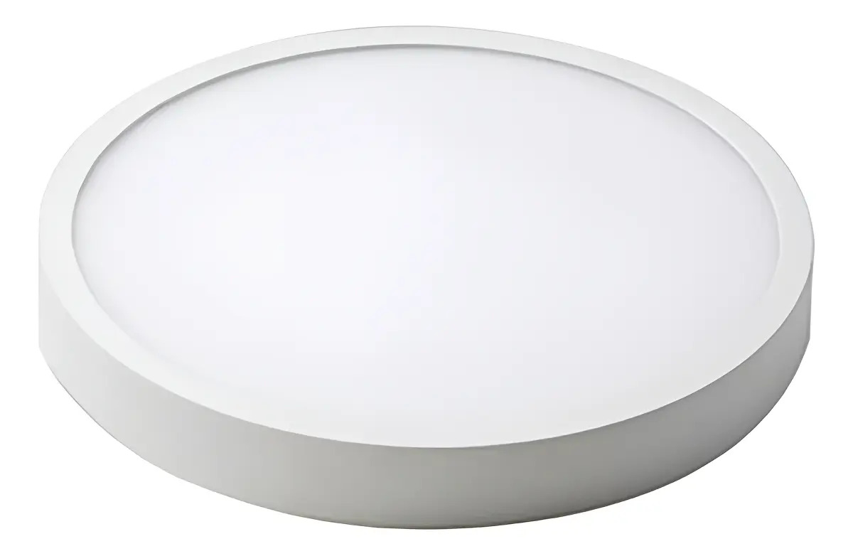 Foco Panel Led 24w Plafón Redondo 30cm Marco Blanco Sobrepuesto Luz Fria 6000°k Demasled