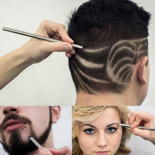 Imagen 5 de 9 de Lápiz Micro Navaja Doble Filo Prof. Barbería + 20 Repuestos