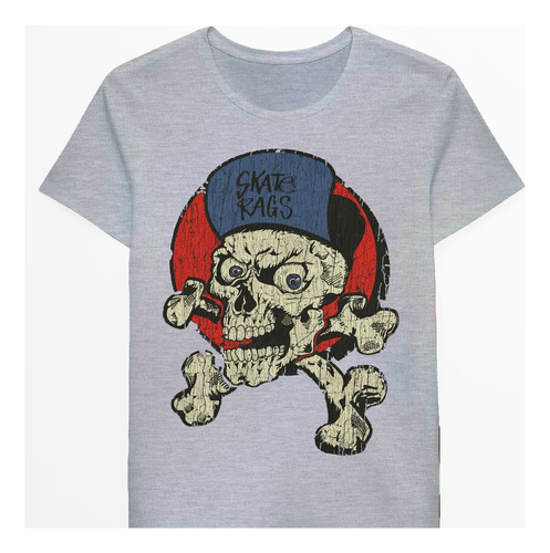 Remera Skate Rags Skull Crossbones 37365678