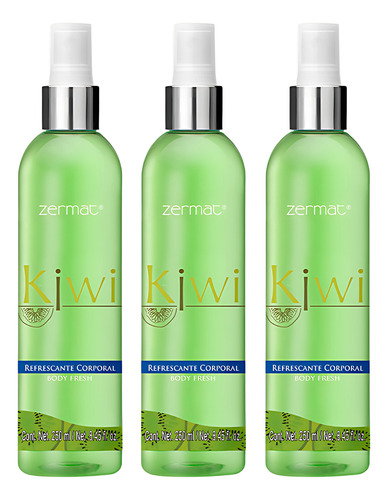 Set De 3 Lociones Refrescantes Kiwi Zermat 250 Ml