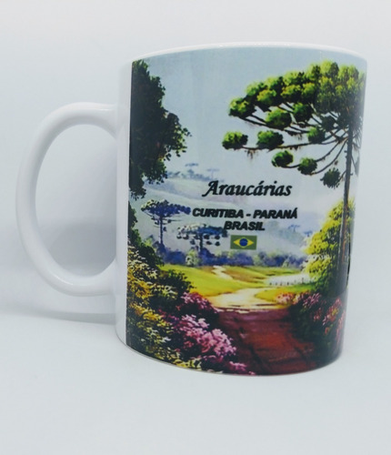 Caneca Lembrança De Curitiba - Árvores De Araucária - #2 -