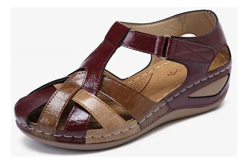 Sandalias De Tacón Bajo Suaves Para Mujer Calzado De Verano