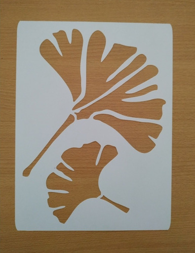 Stencil Hoja Gingko En Lámina De 21x29cm Decoración 5609