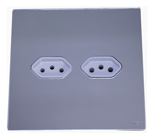 Tomada Dupla 4x4 Lumenx Cor Prata 10a