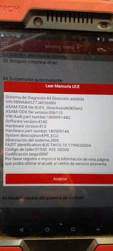 Imagen 2 de 2 de Desbloqueo De Direcçion Asistida Por Impacto En Vw Fox/suran