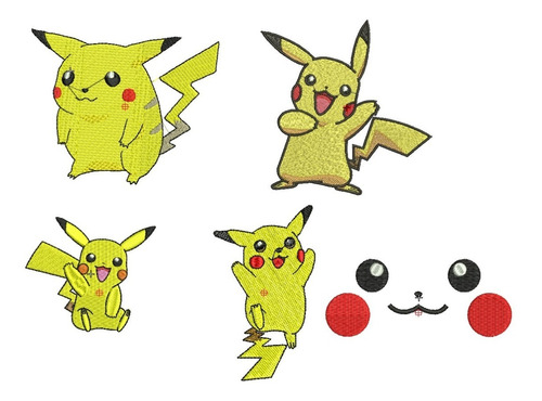 Diseño Matrices De Bordar Maquina Bordadora Pikachu Pokemon