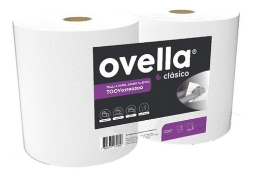 Toalla Papel Absorbente Industrial 2 Rollos * 190 Mts Ovella