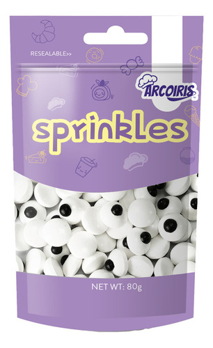 Sprinkles Ojos Medianos 1 Cm De Dulce Ojitos Caramelo 80g