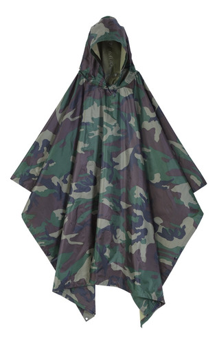 Poncho Impermeable Con Capucha Del Ejército Ripstop Festival