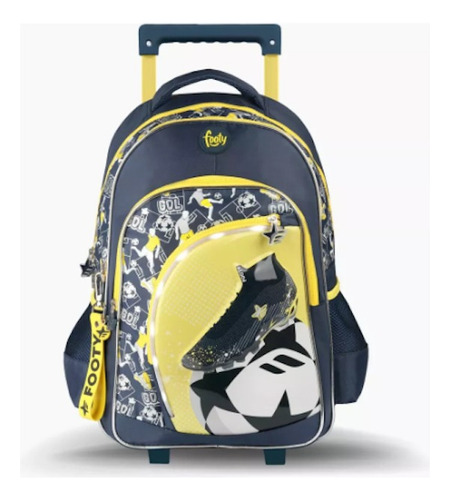 Mochila Footy Escolar Niños Infantil Futbol + Rueditas Nene 