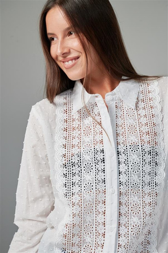 Camisa Premium Vandal Plumeti Bordada White Guk4112 Arizona