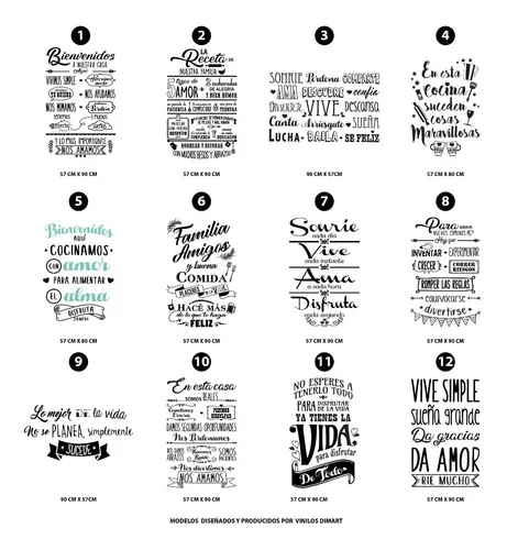 Vinilos Decorativos Pared Con Frases 11 Modelos Para Elegir - $ 11.599