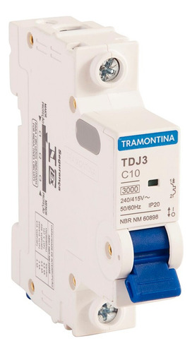 Minidisjuntor Monopolar Tdj3-1c10 1p 10a 3ka