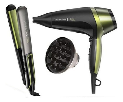 Plancha De Cabello Digital + Secadora + Bolso Remington