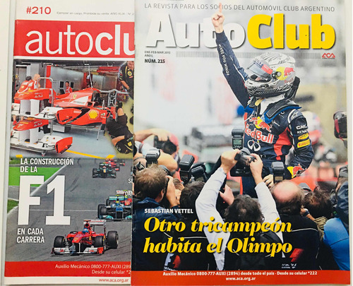 2 Revistas Autoclub # 210-215 2011-13 Sebastian Vettel F1