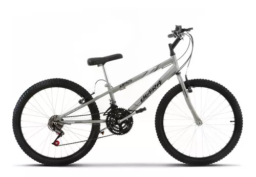 ULTRA BIKE Bicicleta Bikes Feminina Aro 24 – 18 Marchas Cinza