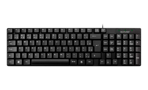 Teclado Básico Slim Preto Laser Usb Tc193 Multilaser Preto Português Brasil