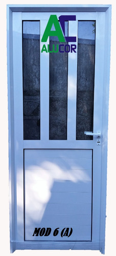 Puerta Aluminio 80x200 1/2 Vidrio 4mm Envio Gratis