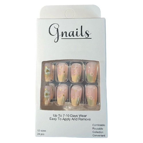 Uñas Postizas - Gnails - Modelo Flowers