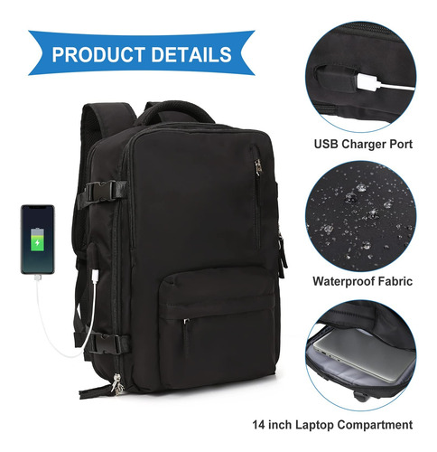 Mochila De Senderismo Impermeable De Viaje Grande Con Interf