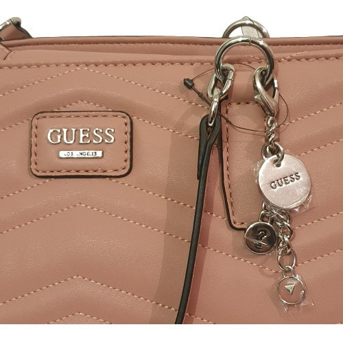 Bolsa Guess Satchel Capitonada Rosa