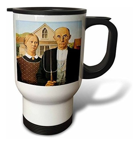 Vaso - 3drose Taza De Viaje American Gothic De Grant Wood, 1