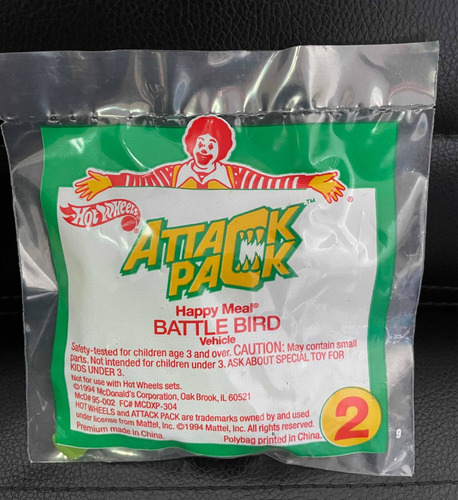 Hot Wheels Mcdonalds Attack Pack Battle Bird Del Año 1994