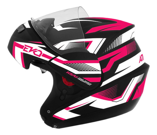 Capacete para moto  escamoteável Pro Tork Attack  EVO  preto e rosa attack evo tamanho 58 