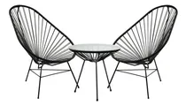 Comprar Combo Acapulco Pvc Negro - 2 Sillas Acapulco + Mesa C\u002Fvidrio