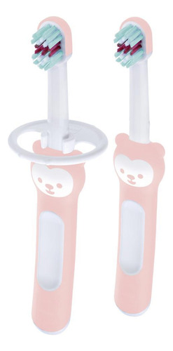 Kit 2uni. Escova Dental Baby's Brush Rosa Bebê (6+m) - Mam