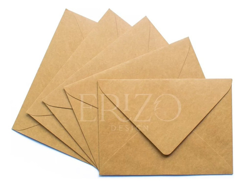 10 Sobres Tarjeta Kraft Madera Grueso 120gr 11x16 Cm Tarjeta