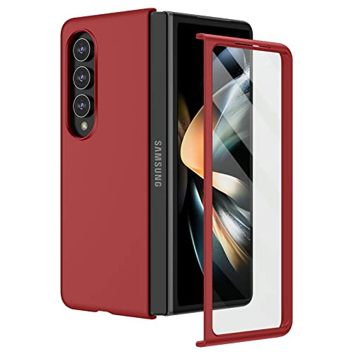 Funda De Samsung Z Fold 4 C/protector De Pantalla - Rojo