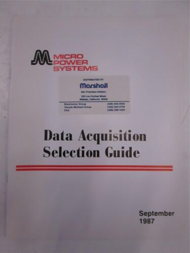 Micro Power Systems Data Acquisition Selection Guide Sep Ssh