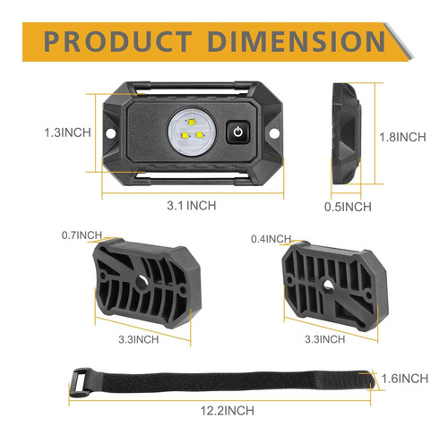 Luz De Domo Led De Utv 12v Con Interruptor, Iluminación