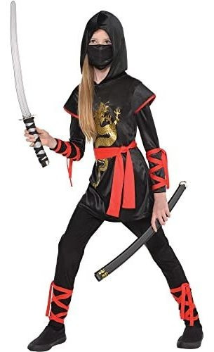 Chica Último Dragón Ninja Traje, Medio - 8-10, 1 C5rkw