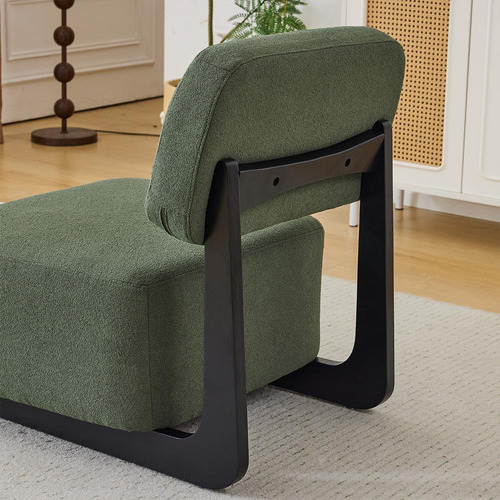 Poltrona Molise Bouclé Rivatti Cor Verde oliva