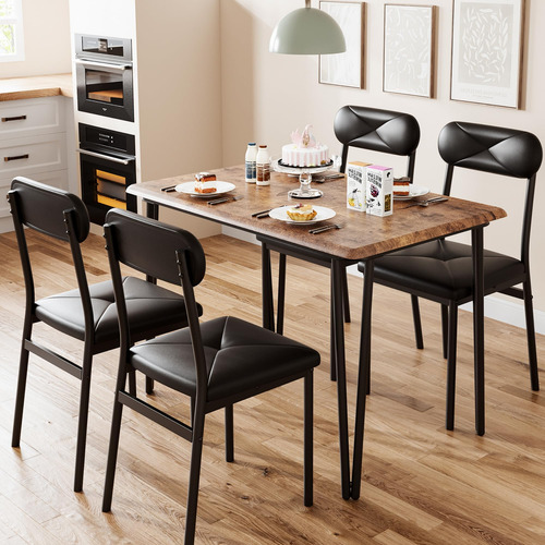 Juego De Mesa De Comedor De 5 Piezas Para 4 Mesa De Cocina Y