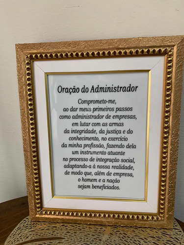 Quadro Oração Do Administrador 30x36 Cm