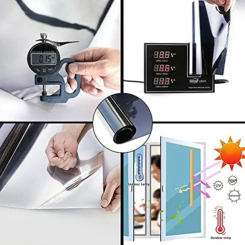 Vinilo Privacidad Unidireccional Uv Espejo Adhesivo 0.45mx2m