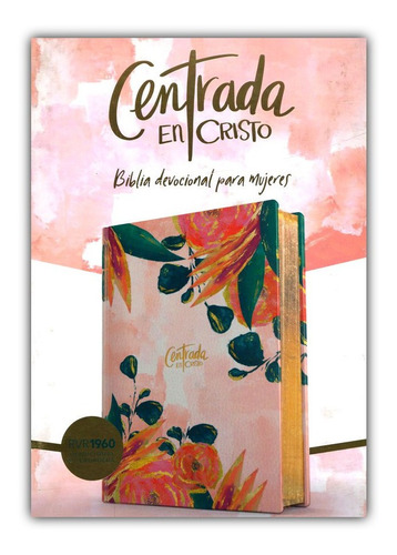 Biblia Rvr1960 Centrada En Cristo Floral Símil Piel Índice