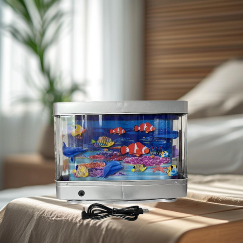 Falso Acuario Led Luz Nocturna Adorno De Mesa Lámpara De